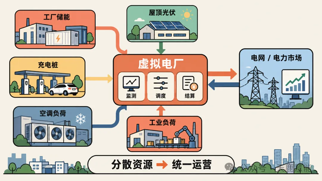 虚拟电厂聚合多类分布式资源